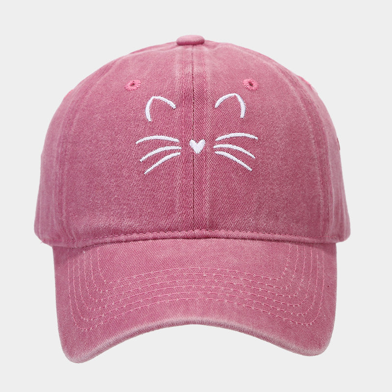 Wholesale Retro Cute Cat Embroidered Casual Baseball Cap