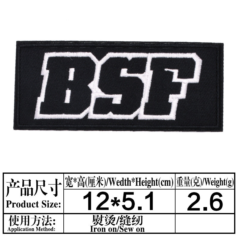 Wholesale Trendy Embroidered Letter Patches Set Of 4 Black Twill Badges For Clothing Decorative Resale Accessory