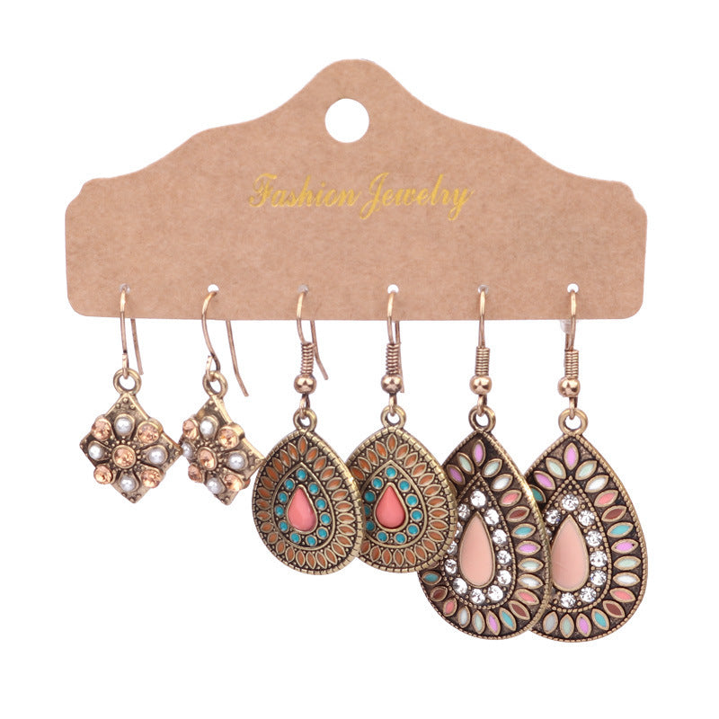 Wholesale Bohemian Colorful Tassel Drop Earrings Retro Alloy Electroplated Women S Fashion Jewelry Gift