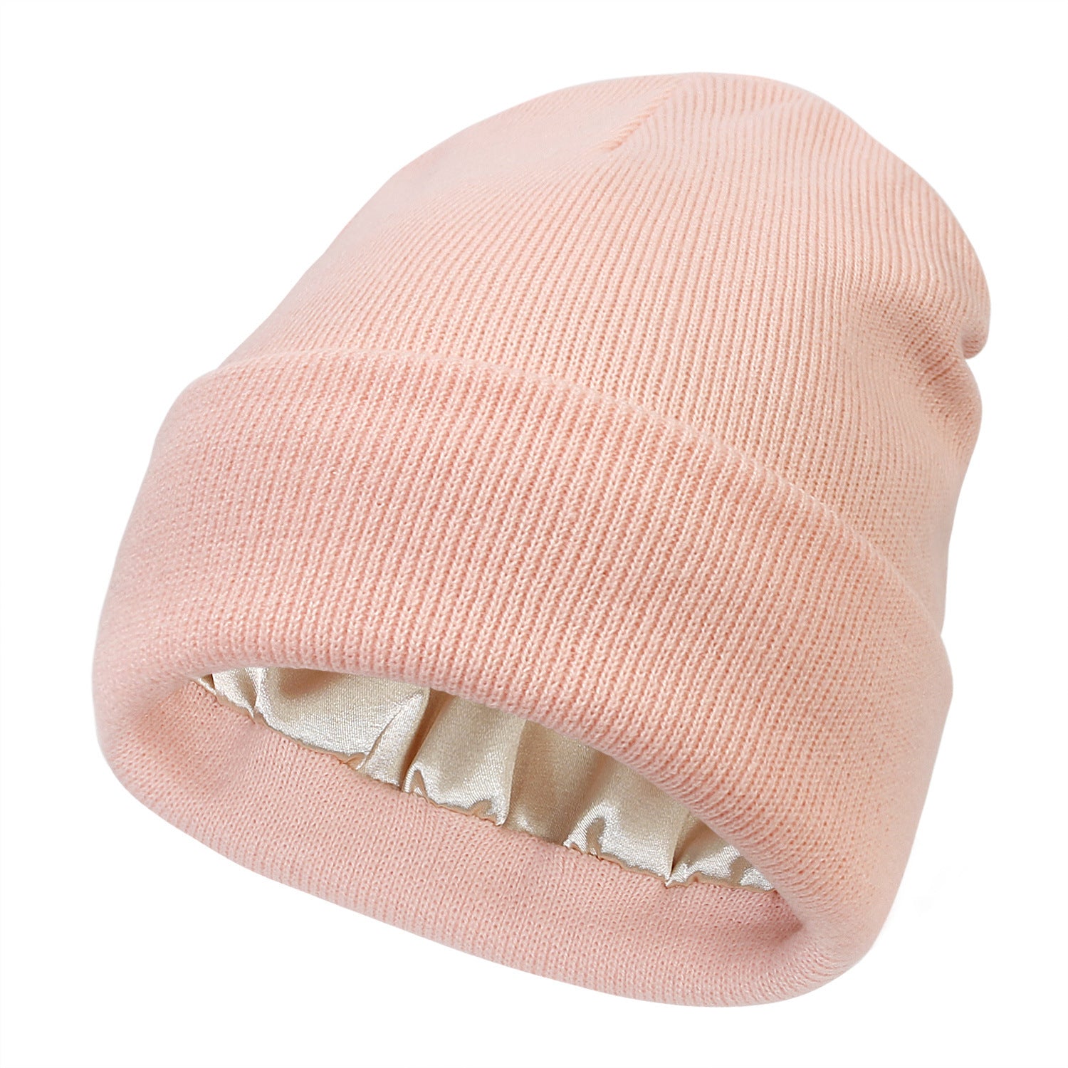 Wholesale Winter Protective Hairstyle Warm Knitted Satin Woolen Hat