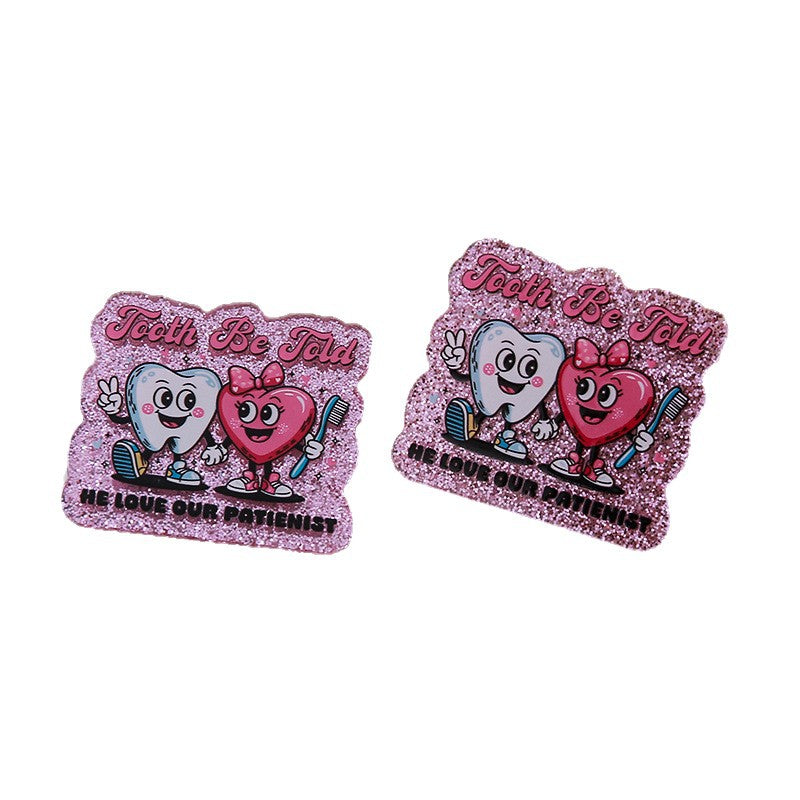 Wholesale 10pcs Glitter and sequin cartoon English earrings