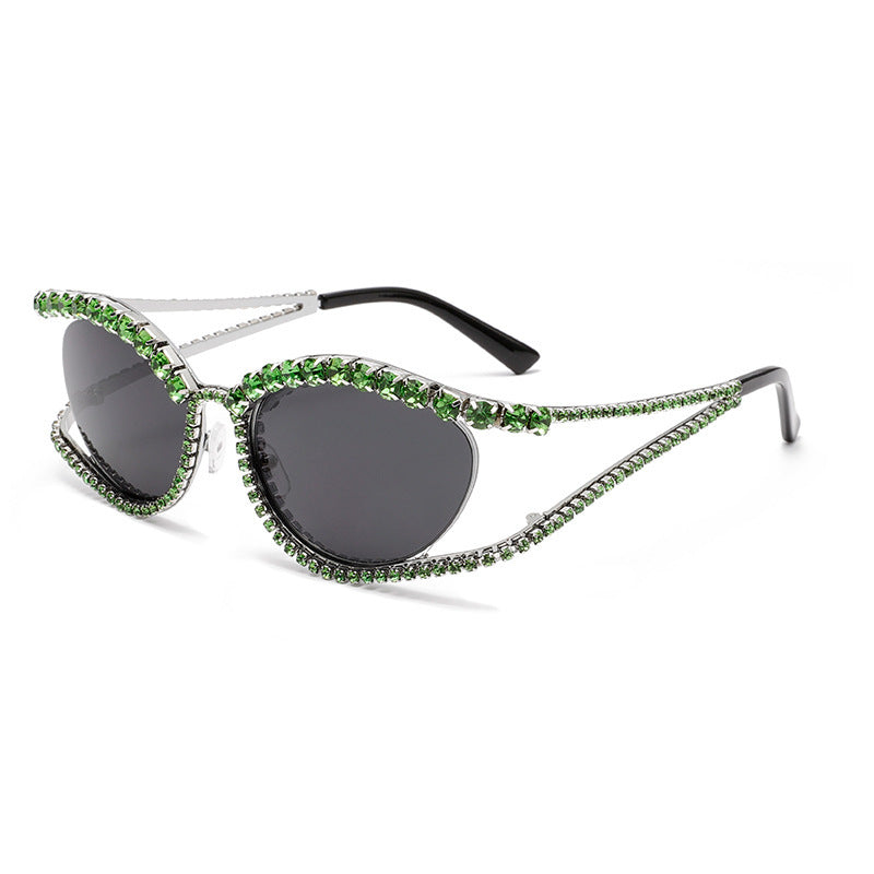 Wholesale Diamond-encrusted cat-eye sunglasses