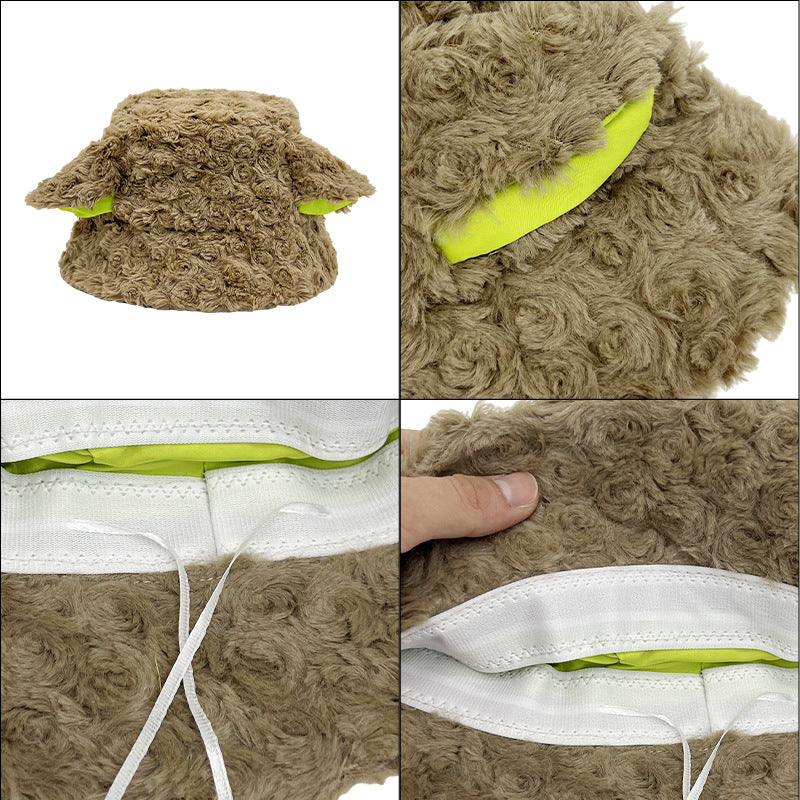Wholesale Lambswool Curly Bucket Hat Winter Warm Plush Bucket Hat