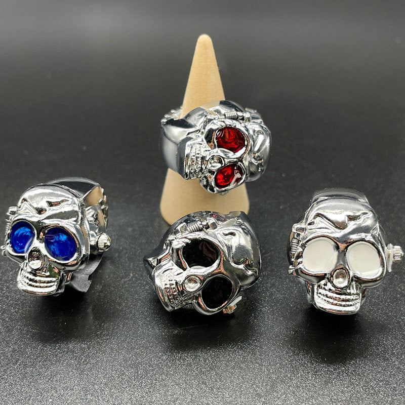 Wholesale 【Ring Watch】Skull Ring Flip Watch