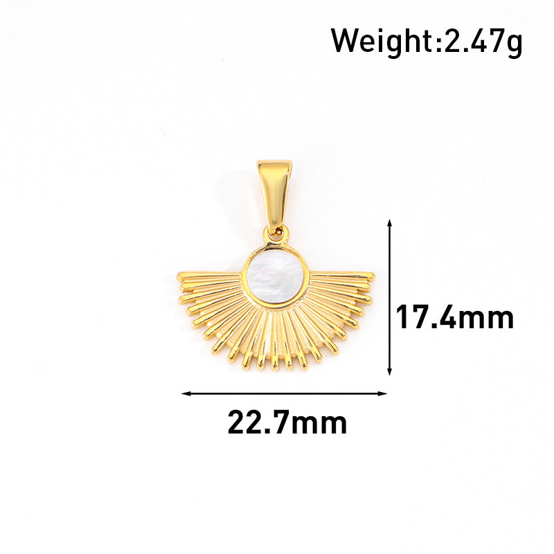 Wholesale 10pcs Love tailed unicorn elephant fan-shaped white shell mother pendant