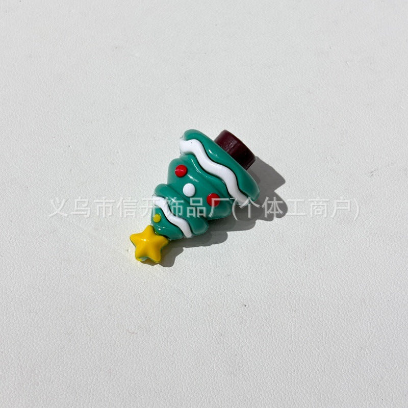 Wholesale Random  100pcs/pack  Cartoon Christmas Tree 3D Focal Beads