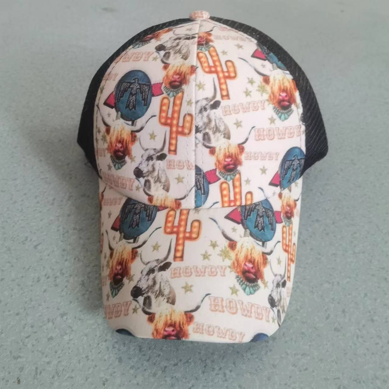 Wholesale Printed,  Open-Back,  Colorful Graffiti Baseball Cap — Sun Protection ( Cotton)