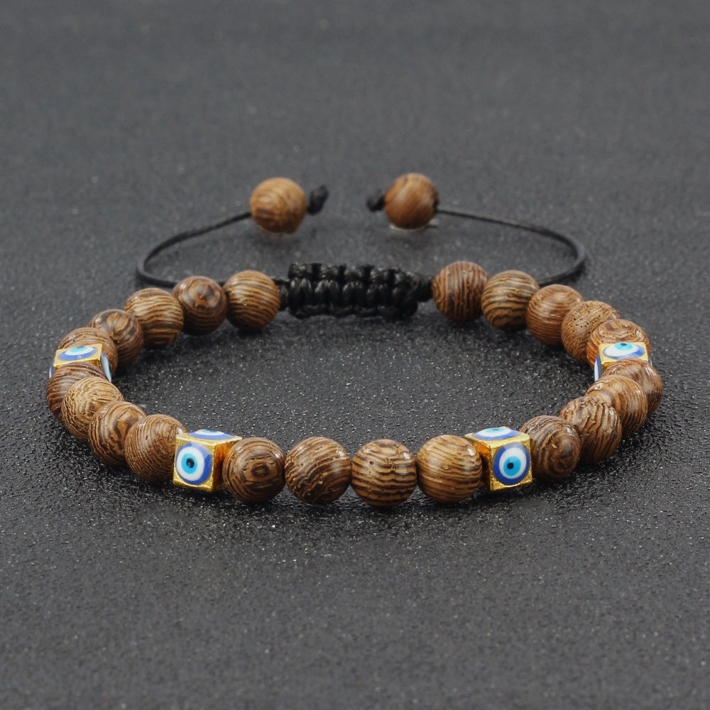 Wholesale Hand woven square Devil' s Eye bracelet