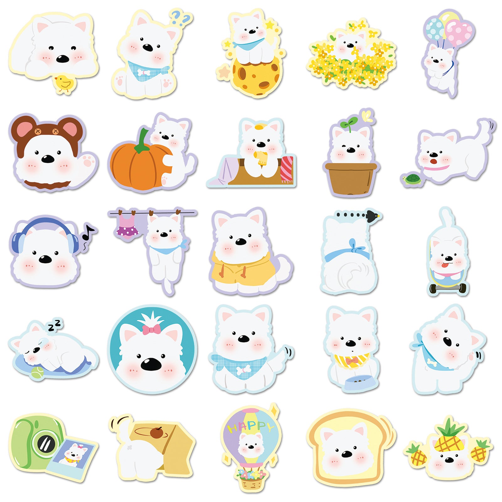 Wholesale  West Highland White Terrier sticker cute pet Waterproof Vinyl Stickers OLY Exclusive