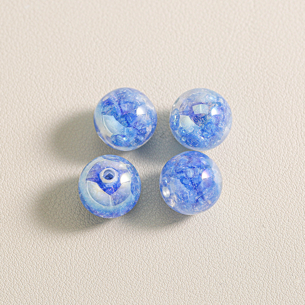 Wholesale 20pcs Luminous colored glass brocade Acrylic Beads