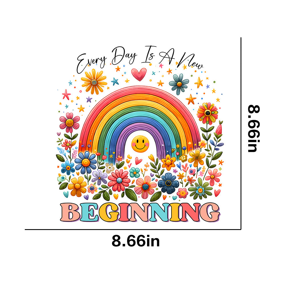 Wholesale 10pcs Butterfly Flower Rainbow Letter  UV DTF Ready to Press Transfers Wraps