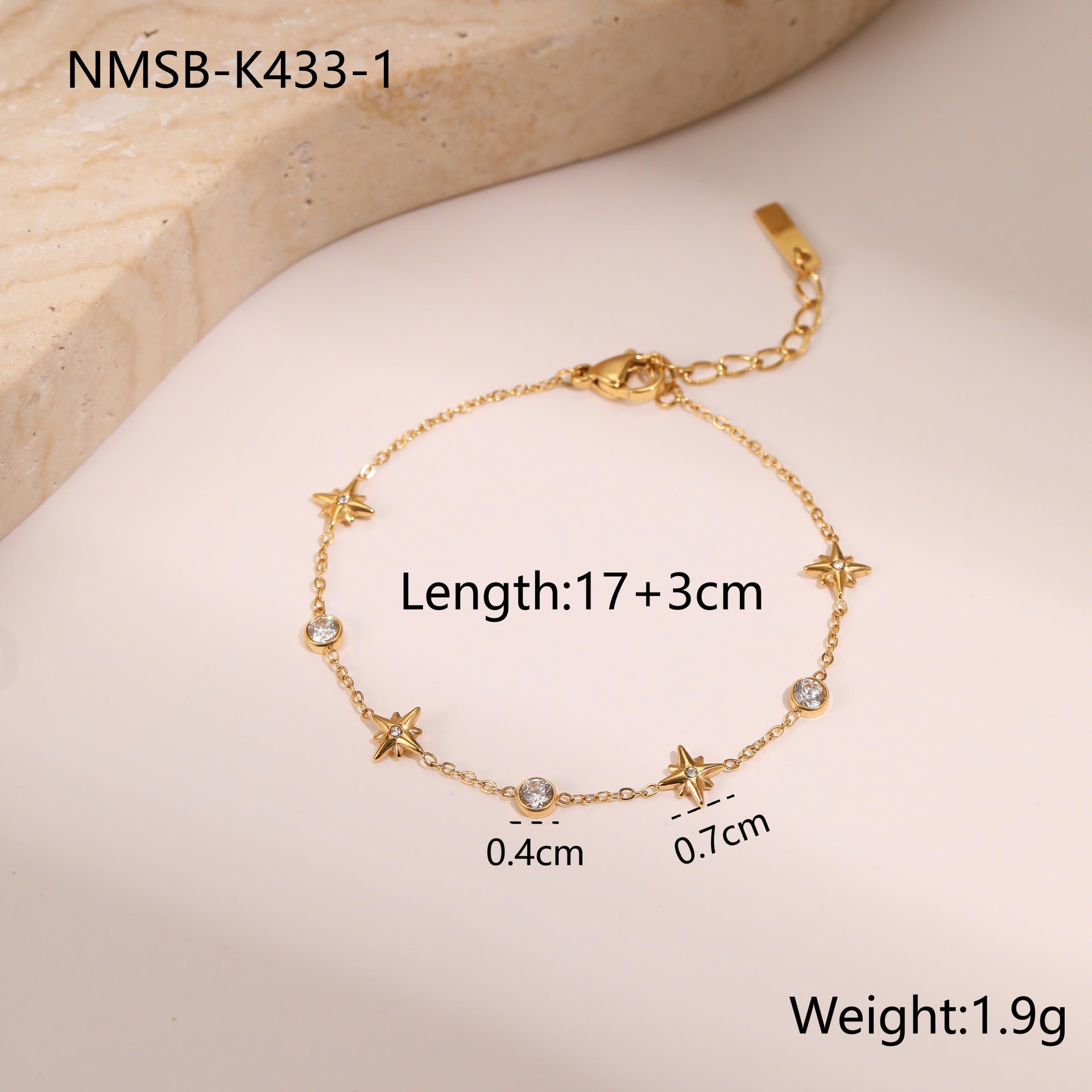 Wholesale Stainless Steel Bracelet Star-Shaped Pendant Exquisite Light Luxury