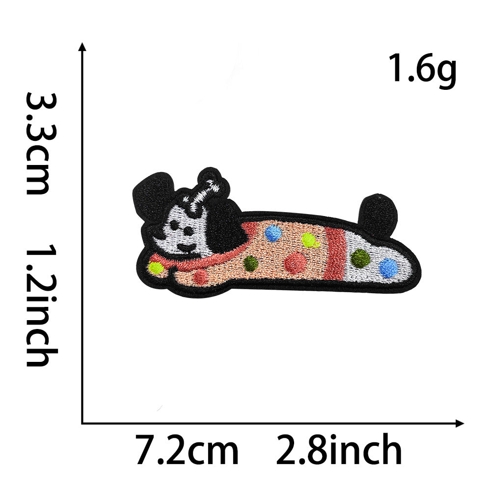Wholesale Embroidered Self Adhesive Dachshund Dog Patch Set Cute Cartoon Design For Coats DIY Fashion Accessory