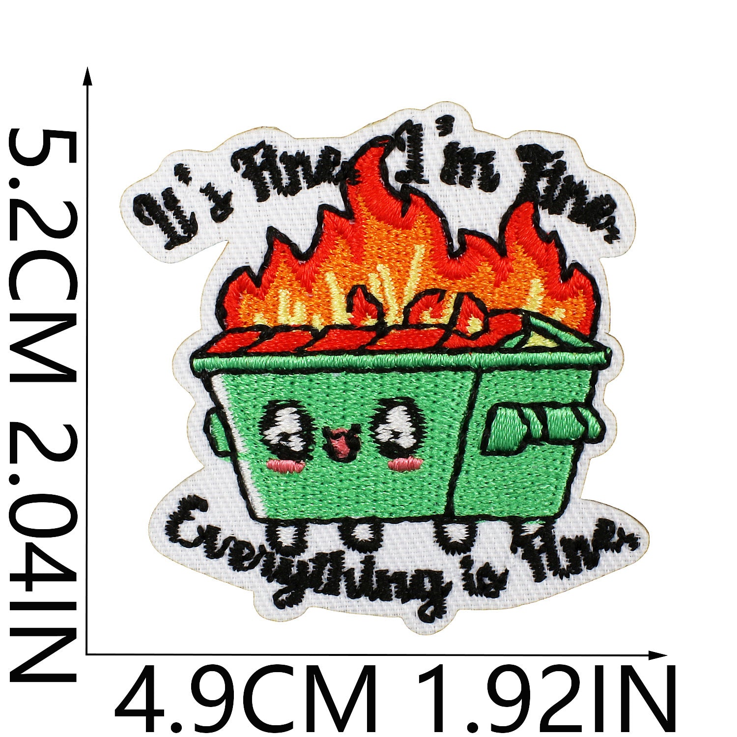 Wholesale Embroidered Polyester Patch Cartoon Box Flame English Letters Clothing Decorative Accent