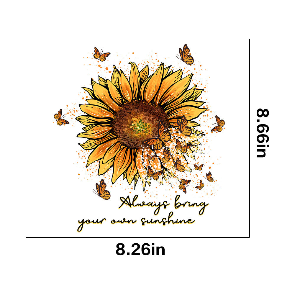 Wholesale 10pcs Butterfly and sunflower print UV DTF Ready to Press Transfers Wraps