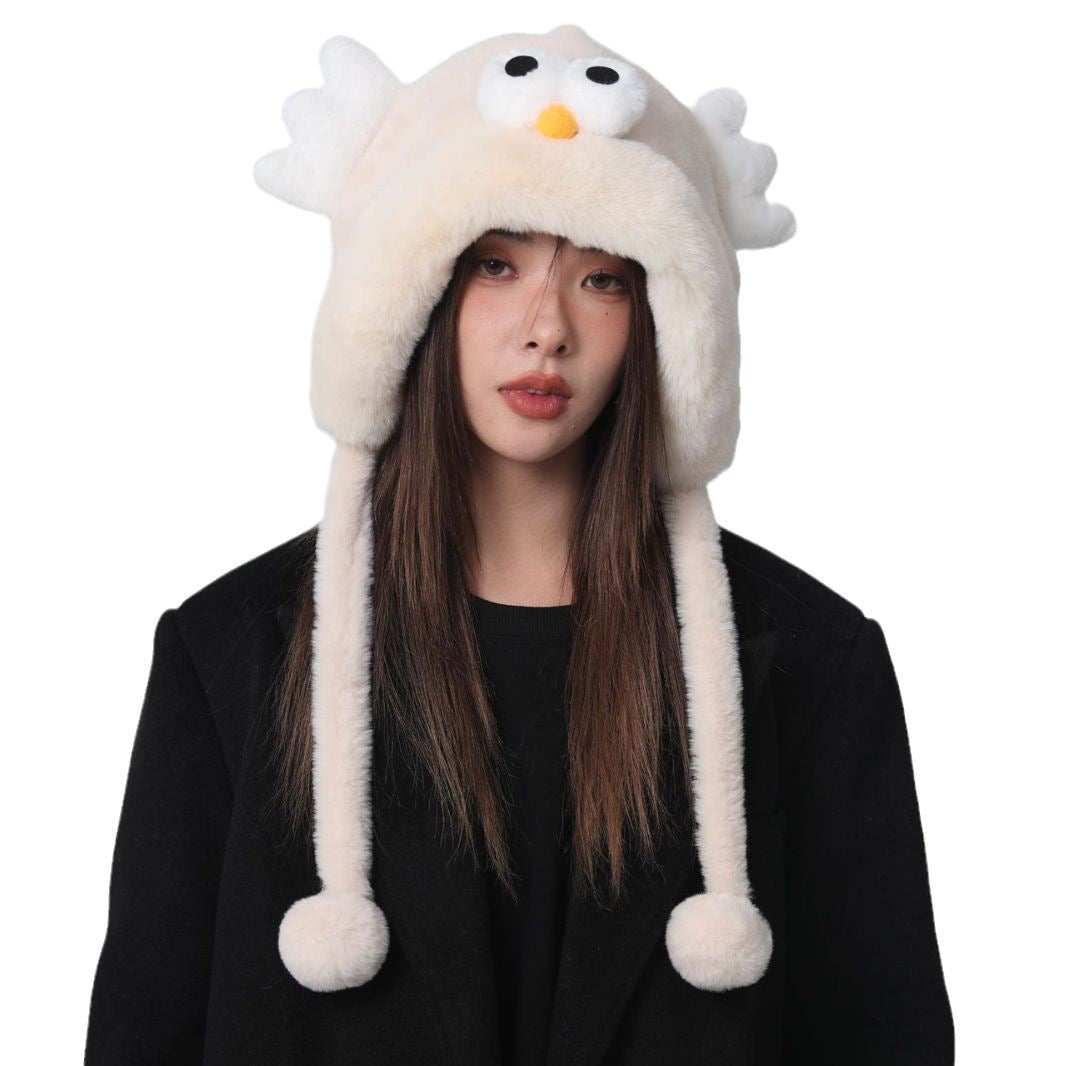 Wholesale Autumn Winter Cute Bird Eyes Plush Hat