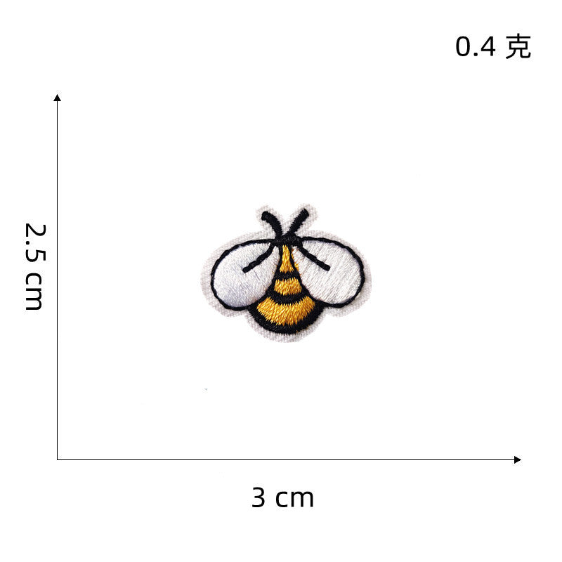 Wholesale Polyester Embroidered Flower Patches Cartoon Bee Sunflower DIY Clothing Decor Resale Accessory