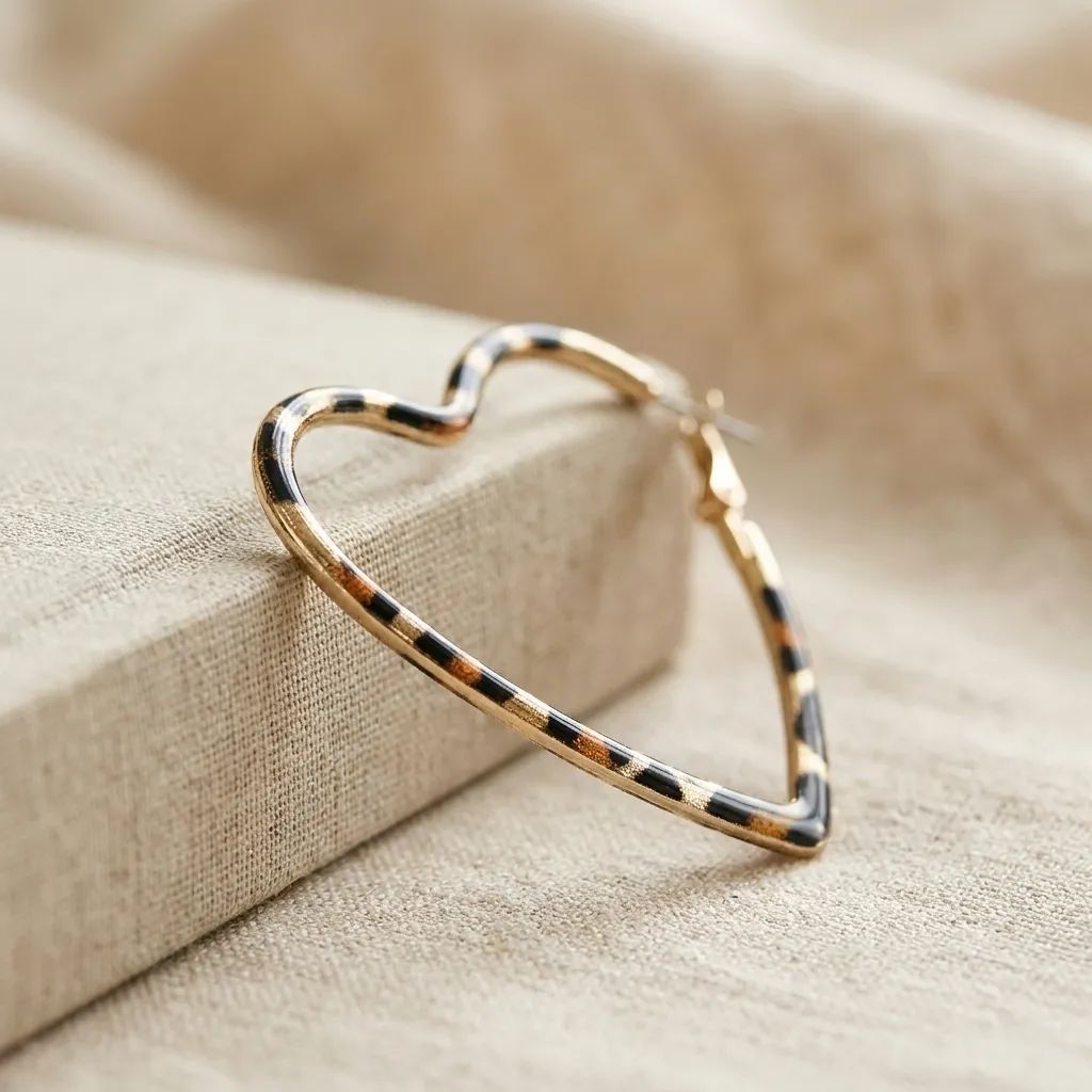 Wholesale Electroplated Alloy Leopard Print Circle Earrings For Women Retro Fashion Accessory Gift