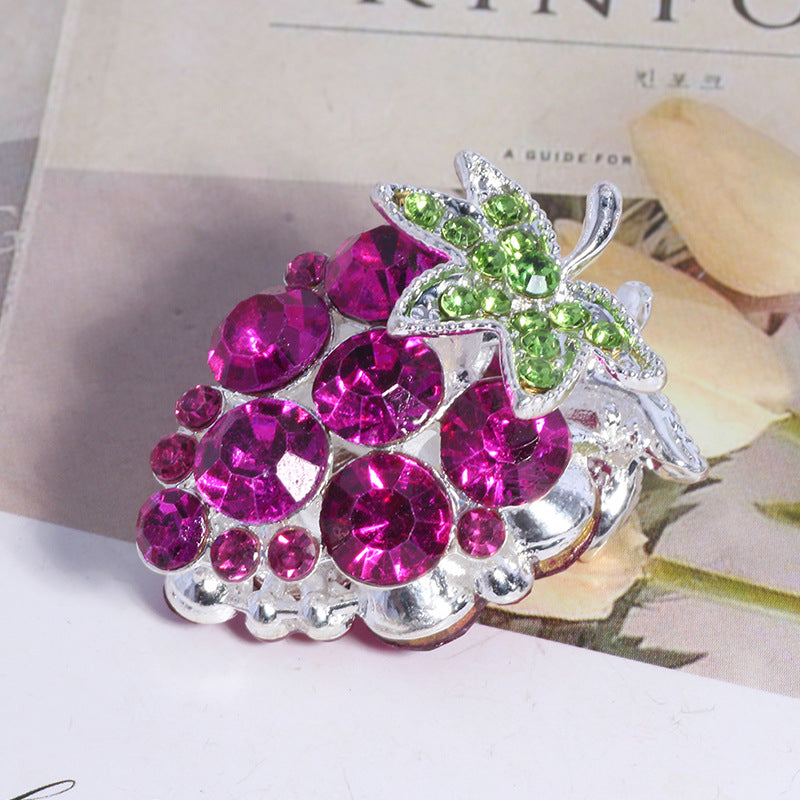 Wholesale Colorful grape full diamond can wear straight hole loose beads DIY mobile phone key chain