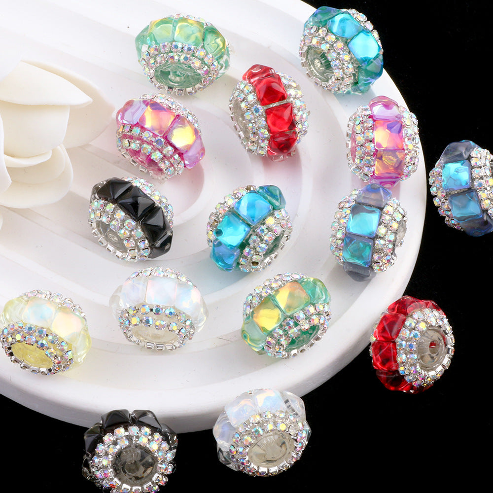 Wholesale 10pcs Square cat's eye flat beads can be worn straight hole beads DIY