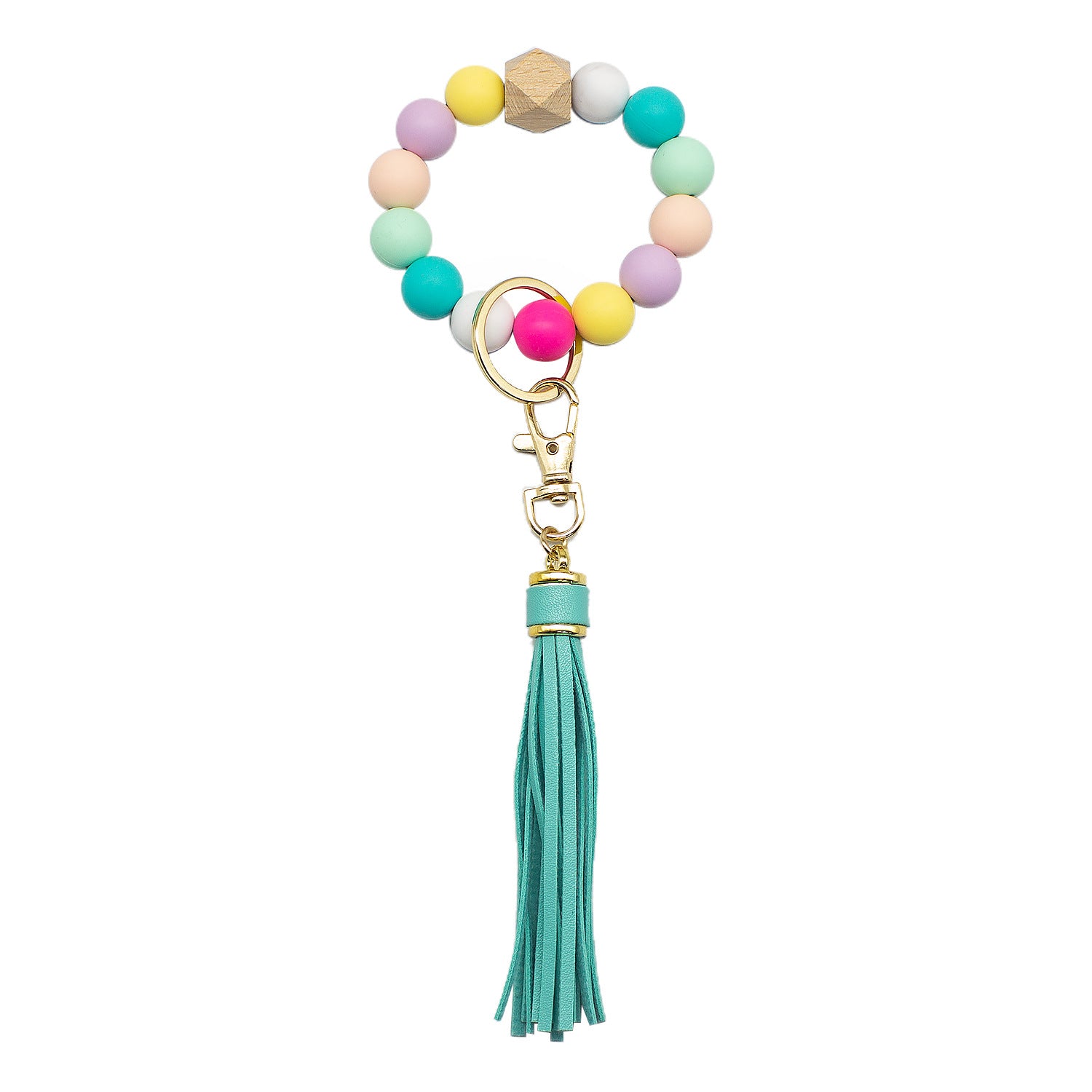 Wholesale Tassel Wood Beads Silicone Beads Wrist Keychain