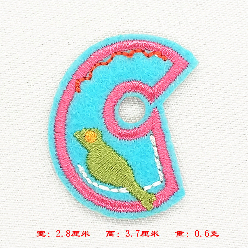 Wholesale Colorful English letter embroidery DIY Patches