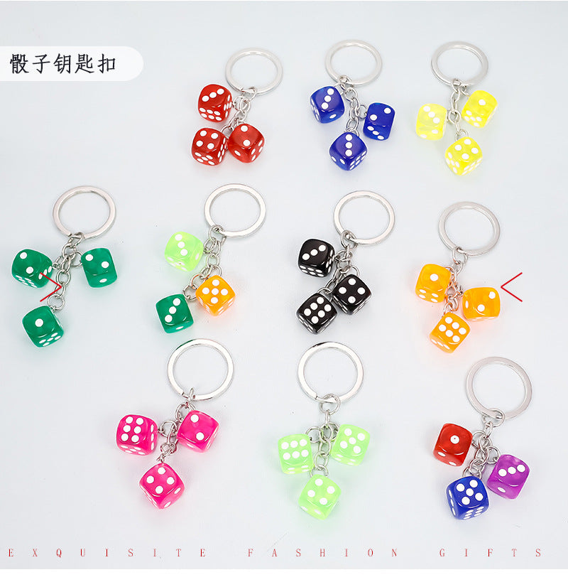Wholesale Resin Dice Shape Keychain