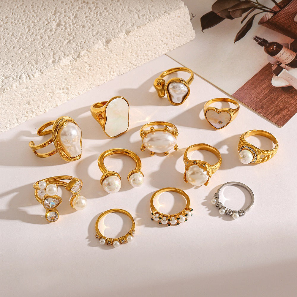 Wholesale Steel Stainless Steel Ring Vintage Round Irregular Rings