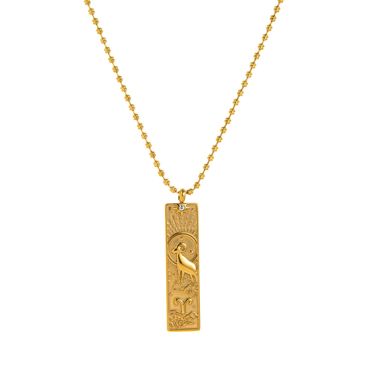 Wholesale Zodiac Tarot Card Necklace Stainless Steel 18K Gold Finish Trendy Contion Jewelry Accessory For Everyday And Boutique Resale
