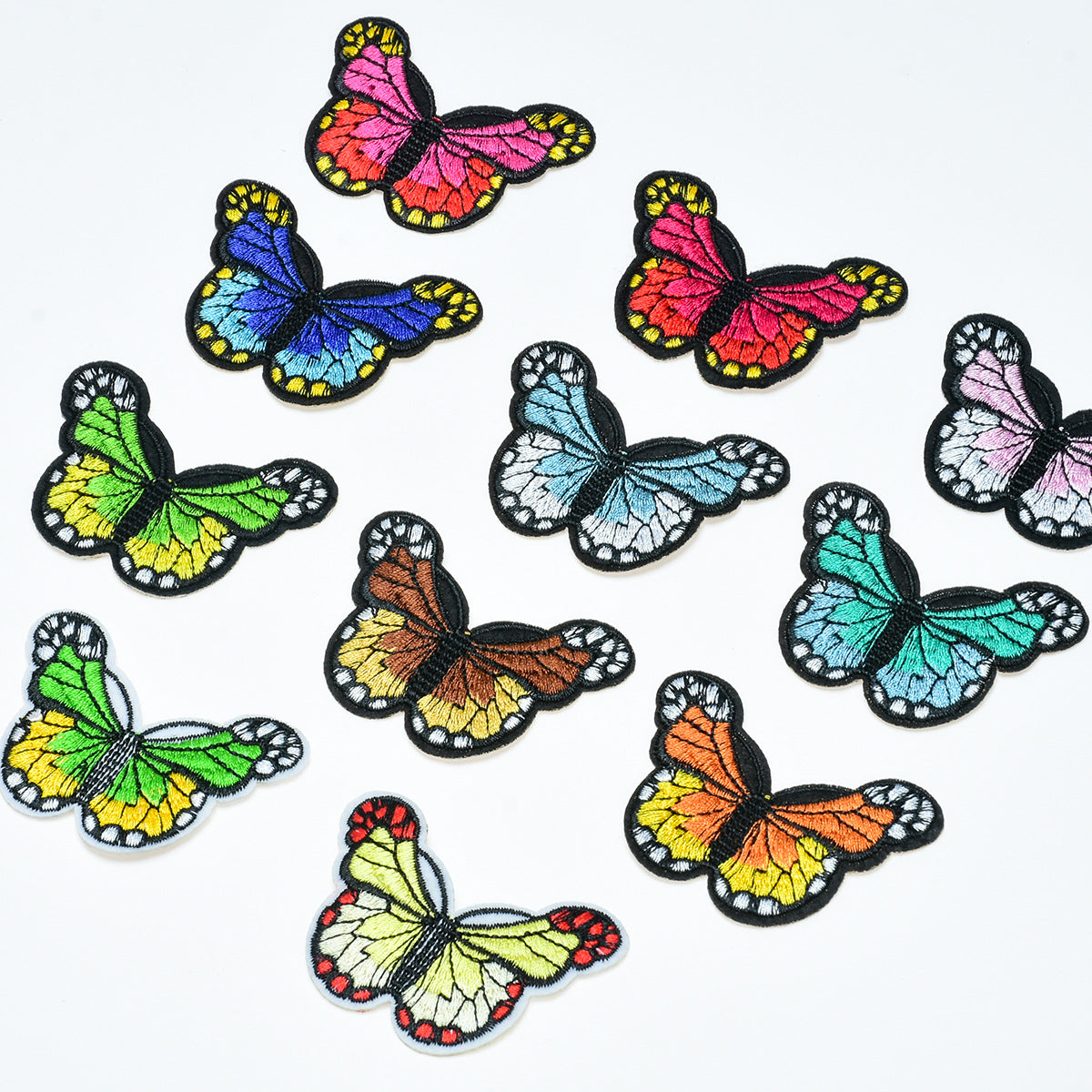 Wholesale Cartoon Butterfly Embroidered Felt Patch Set DIY Sewing Craft Supply For Towel Home Decor