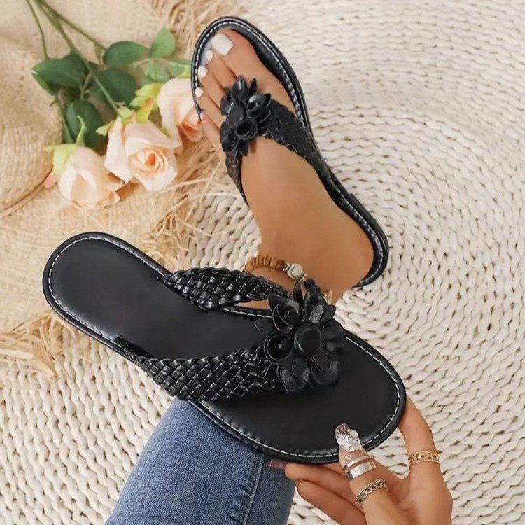 Wholesale Flower Braided Lightweight Beach Sandals