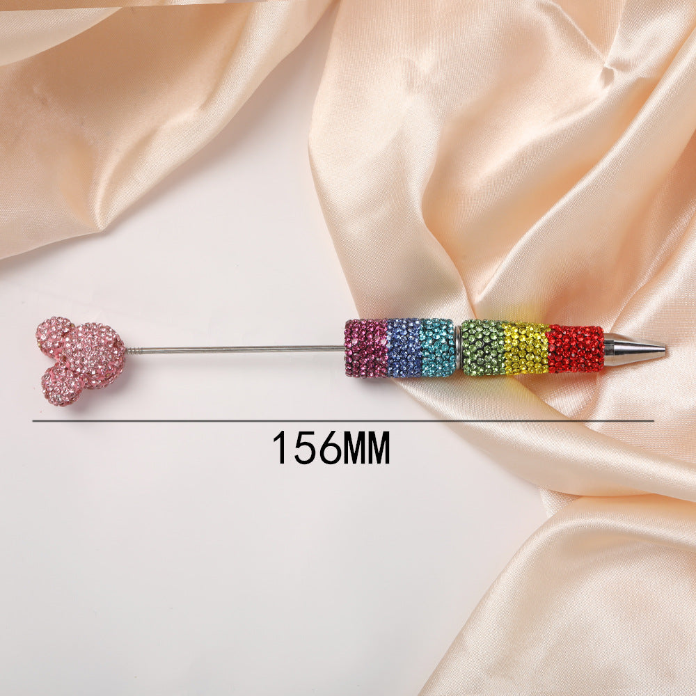 Wholesale  Rainbow Gradient Full Diamond Beadable Pens DIY Beadable