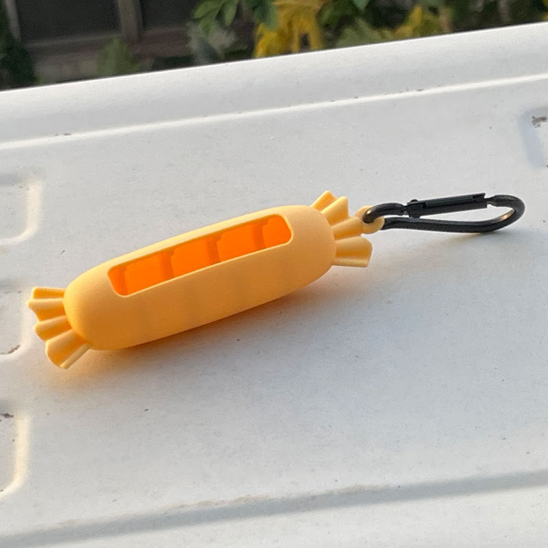 Wholesale Lipstick case silicone protective case bow lipstick bag keychain