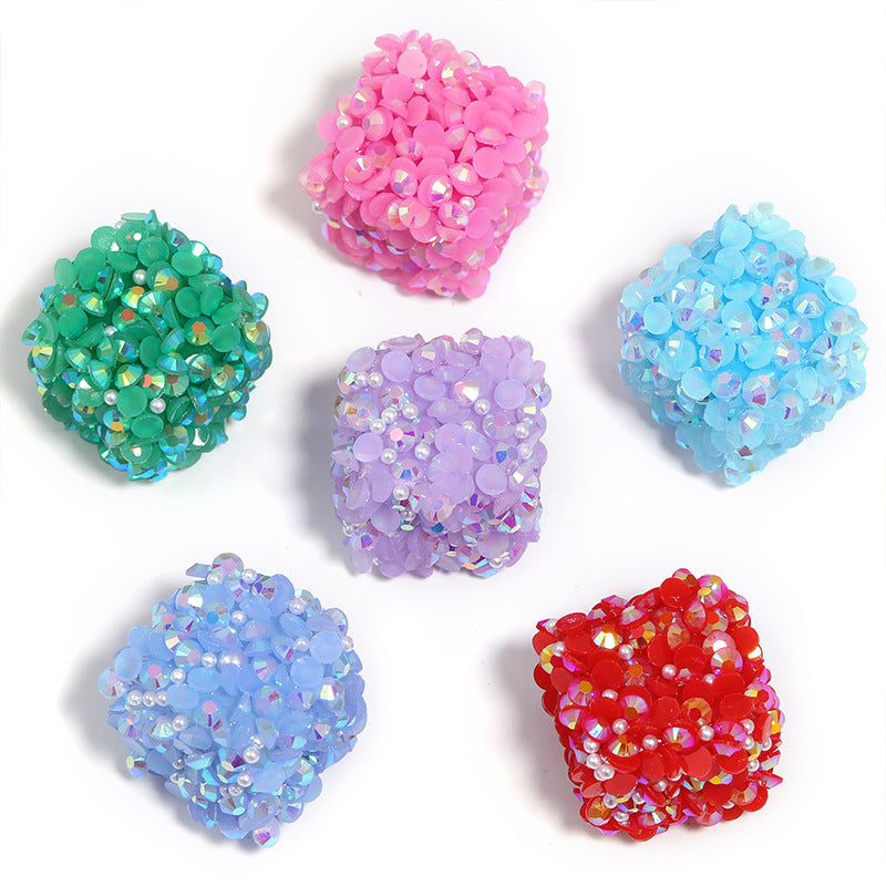 Wholesale 10pcs Colorful Resin Diamond Soft Sugar Beads