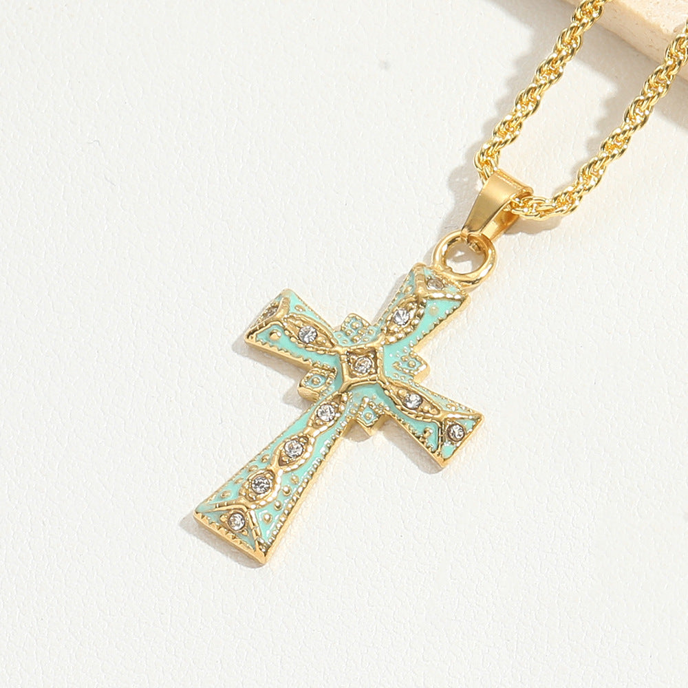 Wholesale Cross Pendant Clavicle Chain Vintage Necklace