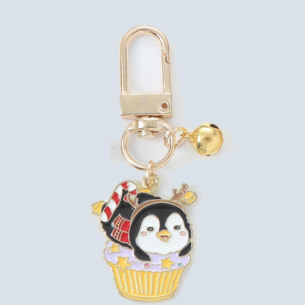 Wholesale Christmas Metal Penguin Santa Keychain