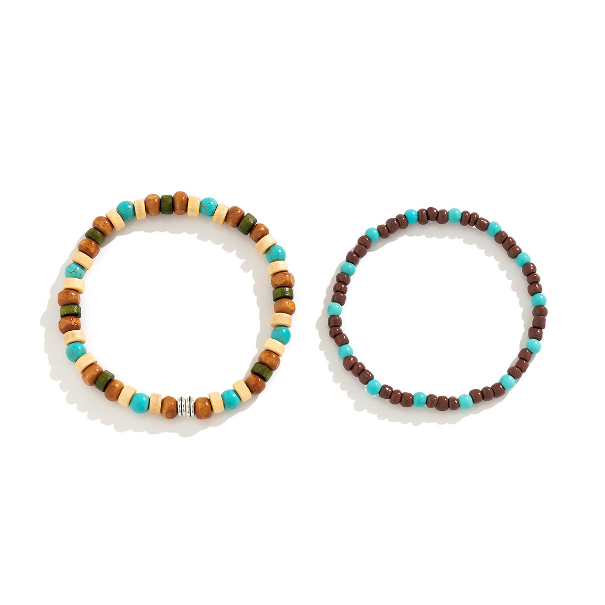 Wholesale Simple Turquoise Wood Beads Men's Bracelet
