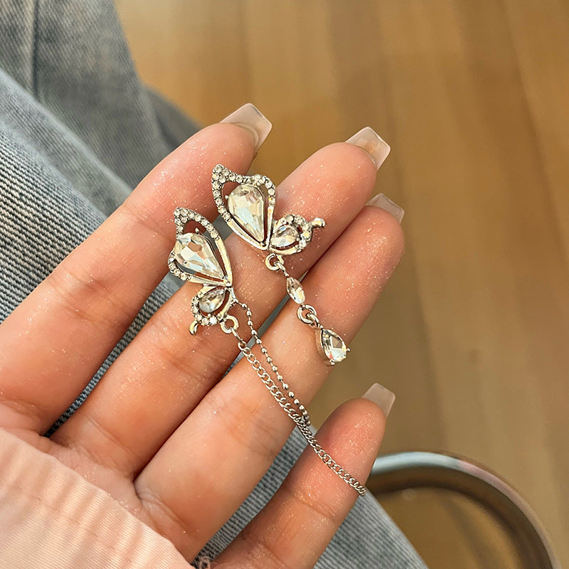 Wholesale Love Full Diamond Crystal Alloy Earrings