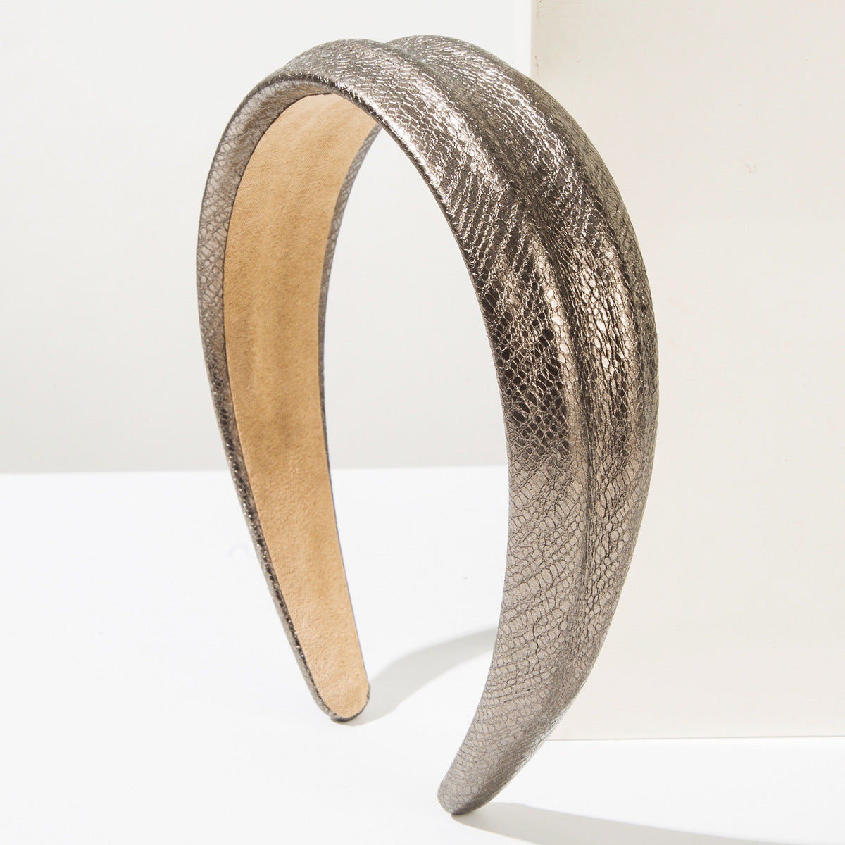 Wholesale Concave and convex snake leather headband wide brim hair accessories