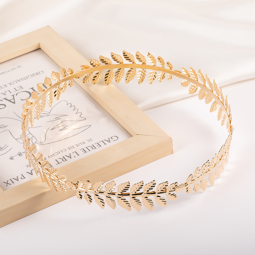 Wholesale Bride golden leaf crown headband