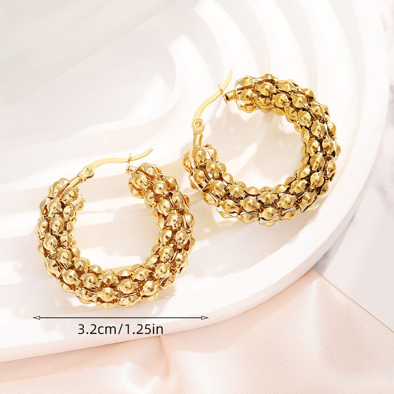 Wholesale gold plated hollow ring earrings