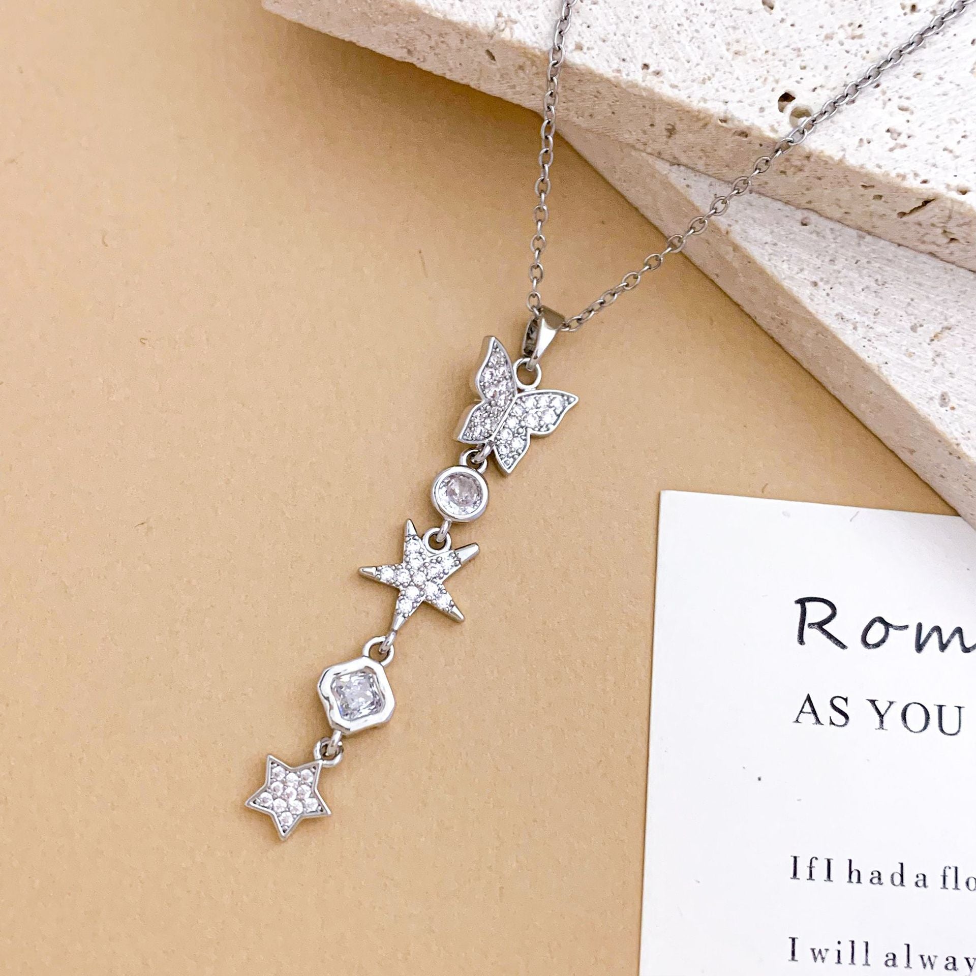 Wholesale Bow Necklace Accessories Women' s Luxury Titanium Steel Necklace