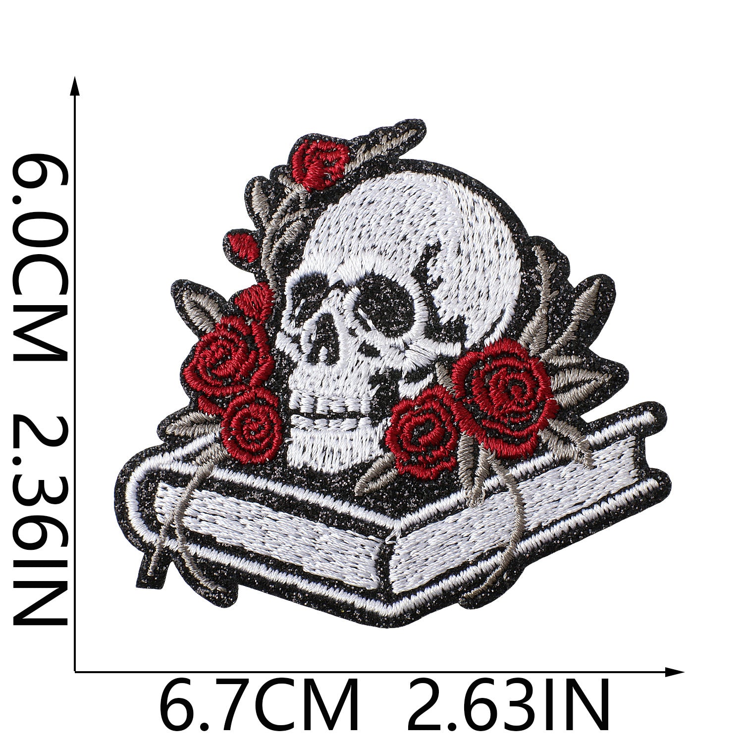 Wholesale Leather Skull  Embroidered Patch Iron On DIY Accessory For Clothing Backpack
