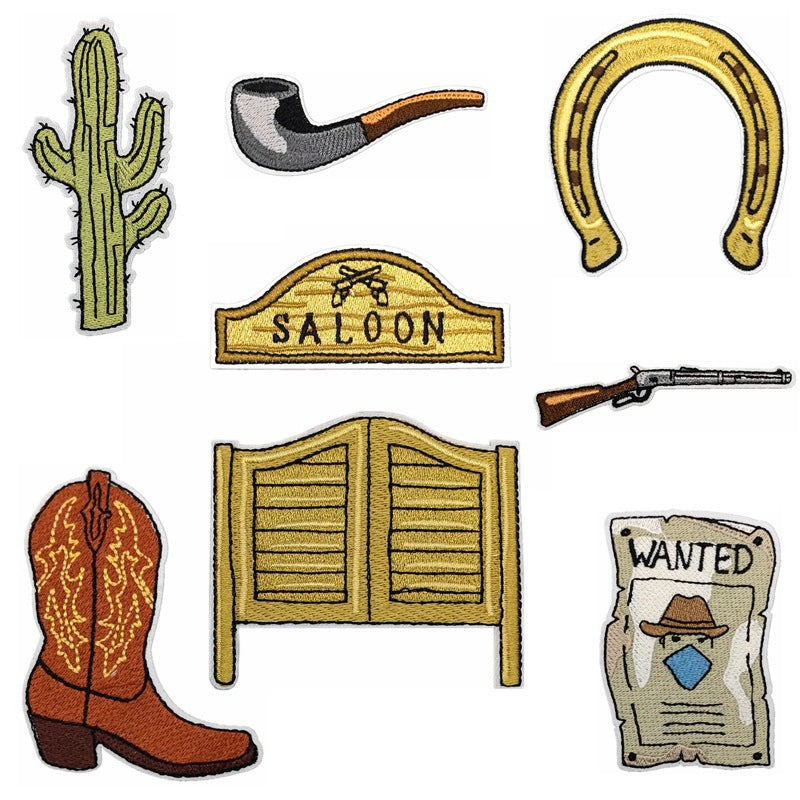 Wholesale Western Cowboy embroidery clothing patch