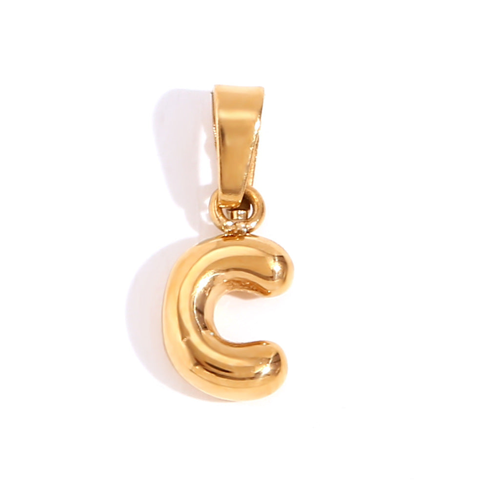 Wholesale Mini Bubble English Stainless Steel Plated 18K Gold DIY Matching Accessories Pendant