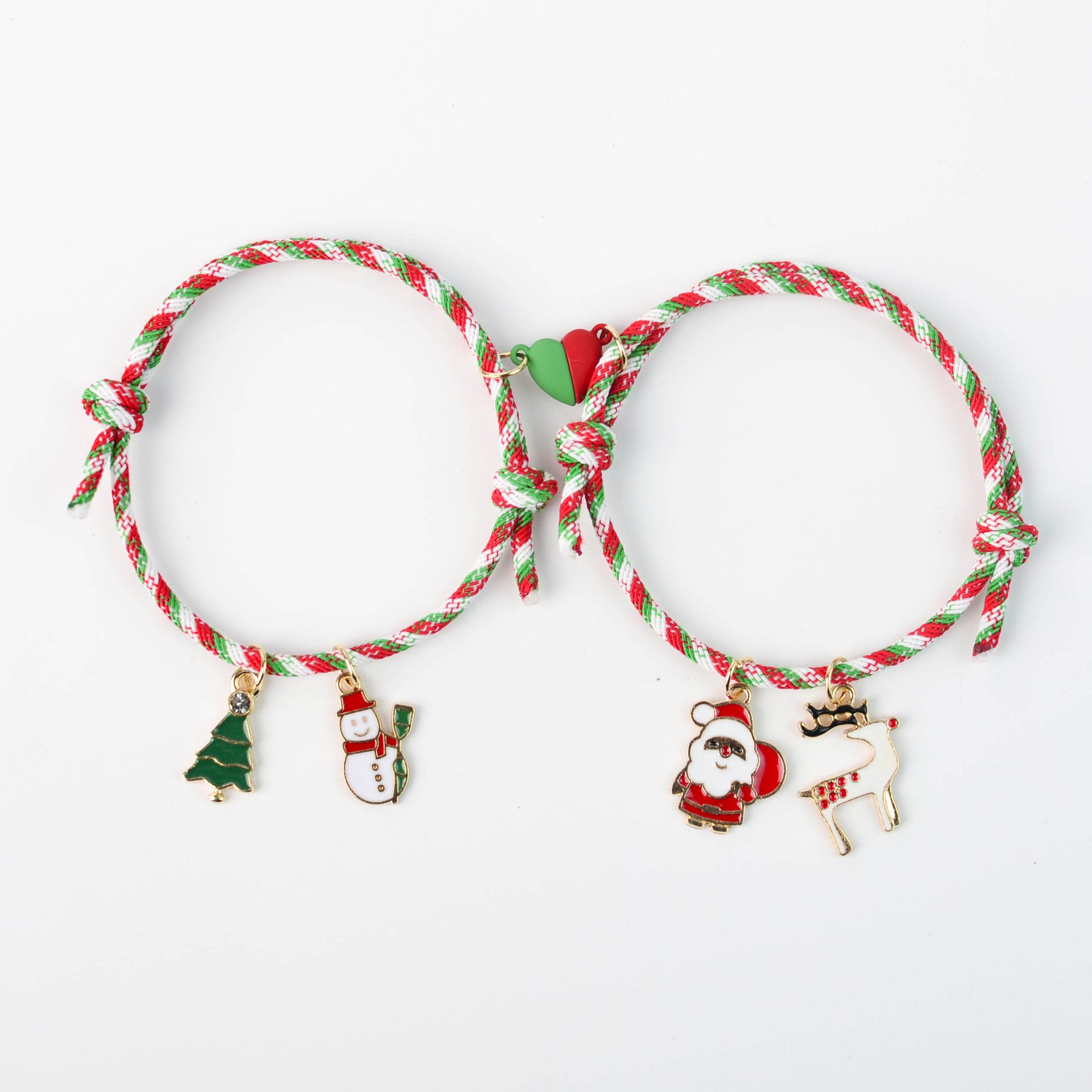Wholesale  Christmas Love Magnet Woven Couple Alloy Bracelet