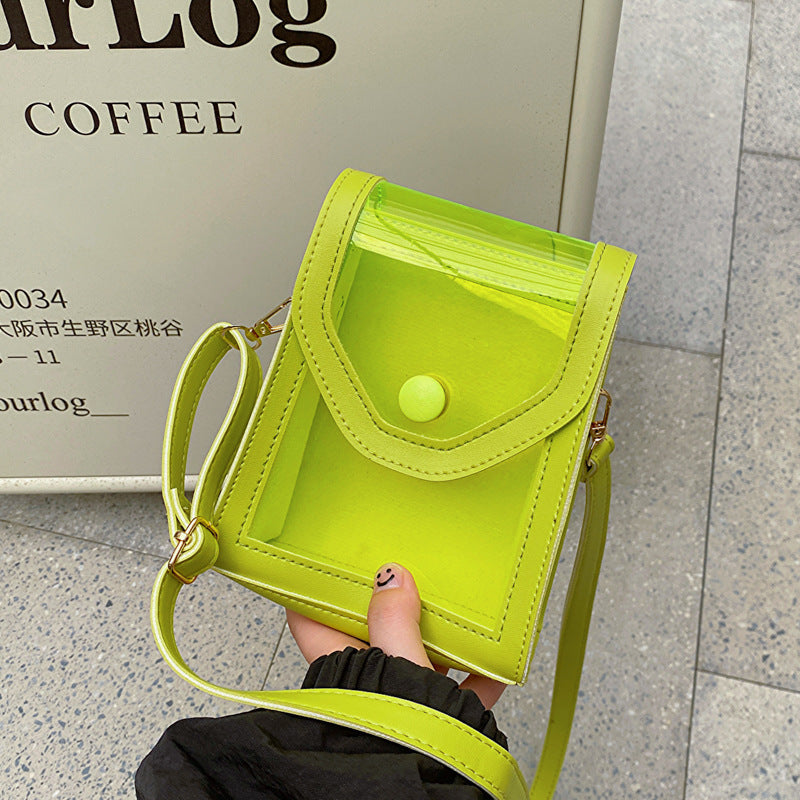 Wholesale 2023 Summer Candy Color Shoulder Bag PVC Transparent Crossbody Mobile Phone Bag