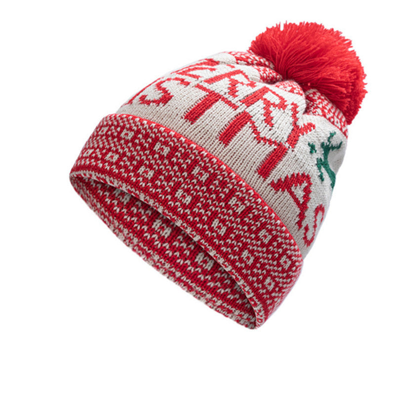 Wholesale Warm Beanie Christmas Jacquard Knitted Hat