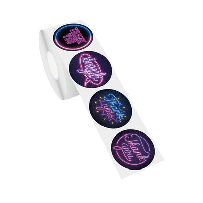Wholesale Coated Paper Self-adhesive Round Bronzing Thank You Sticker