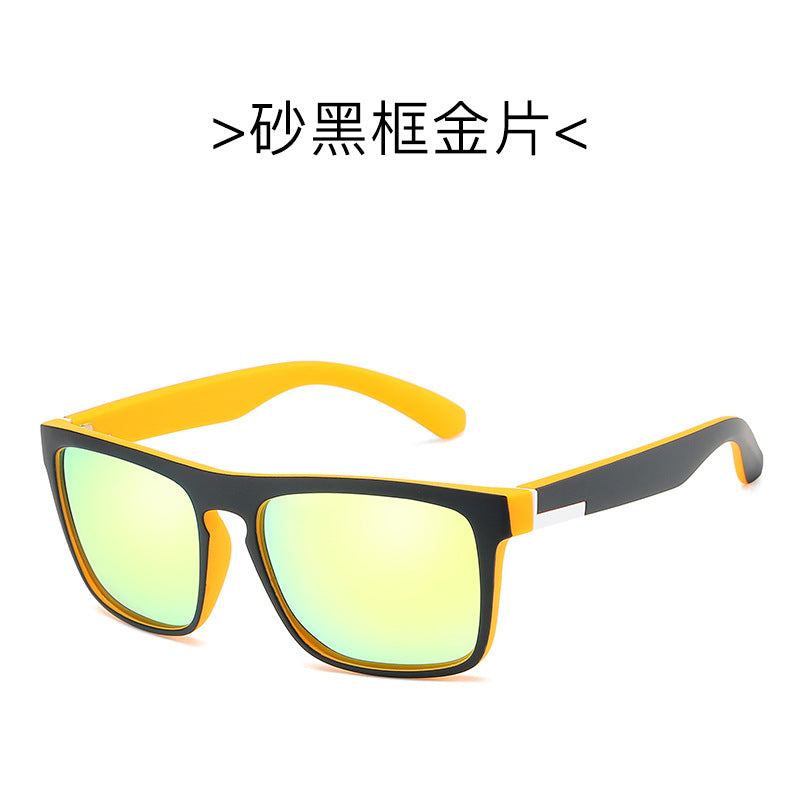 Wholesale Men's polarized sunglasses colorful film sports sunglasses elastic paint PC frame